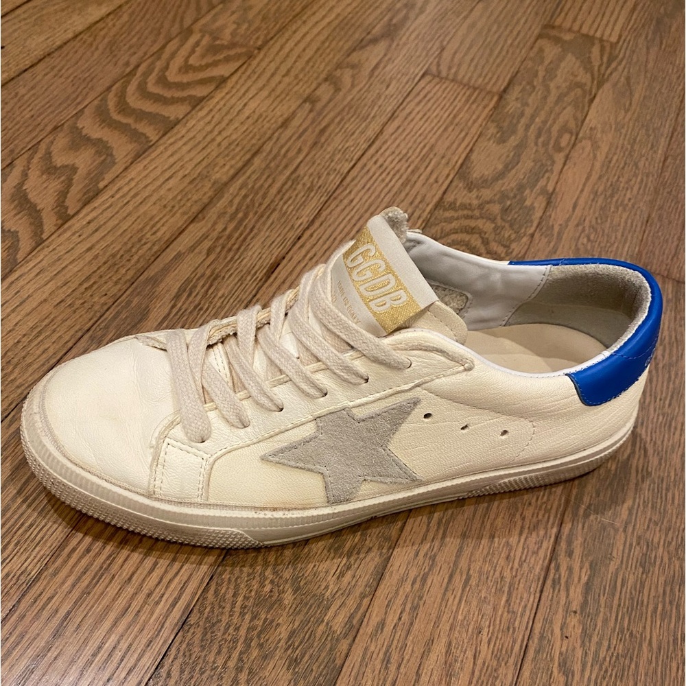 Golden Goose White and Blue Sneakers
